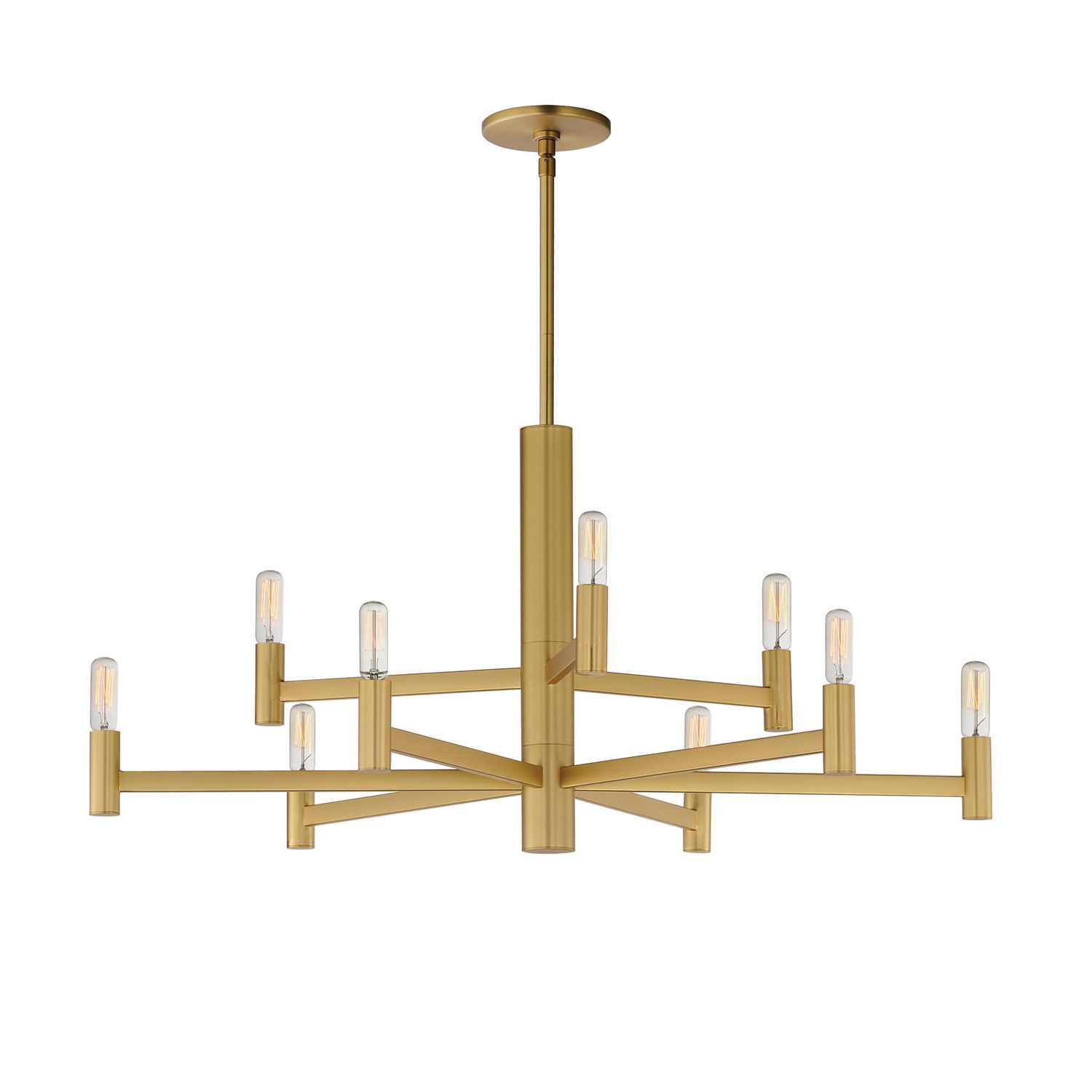 Natural Aged Brass Nine Light Chandelier from the Emana Collection