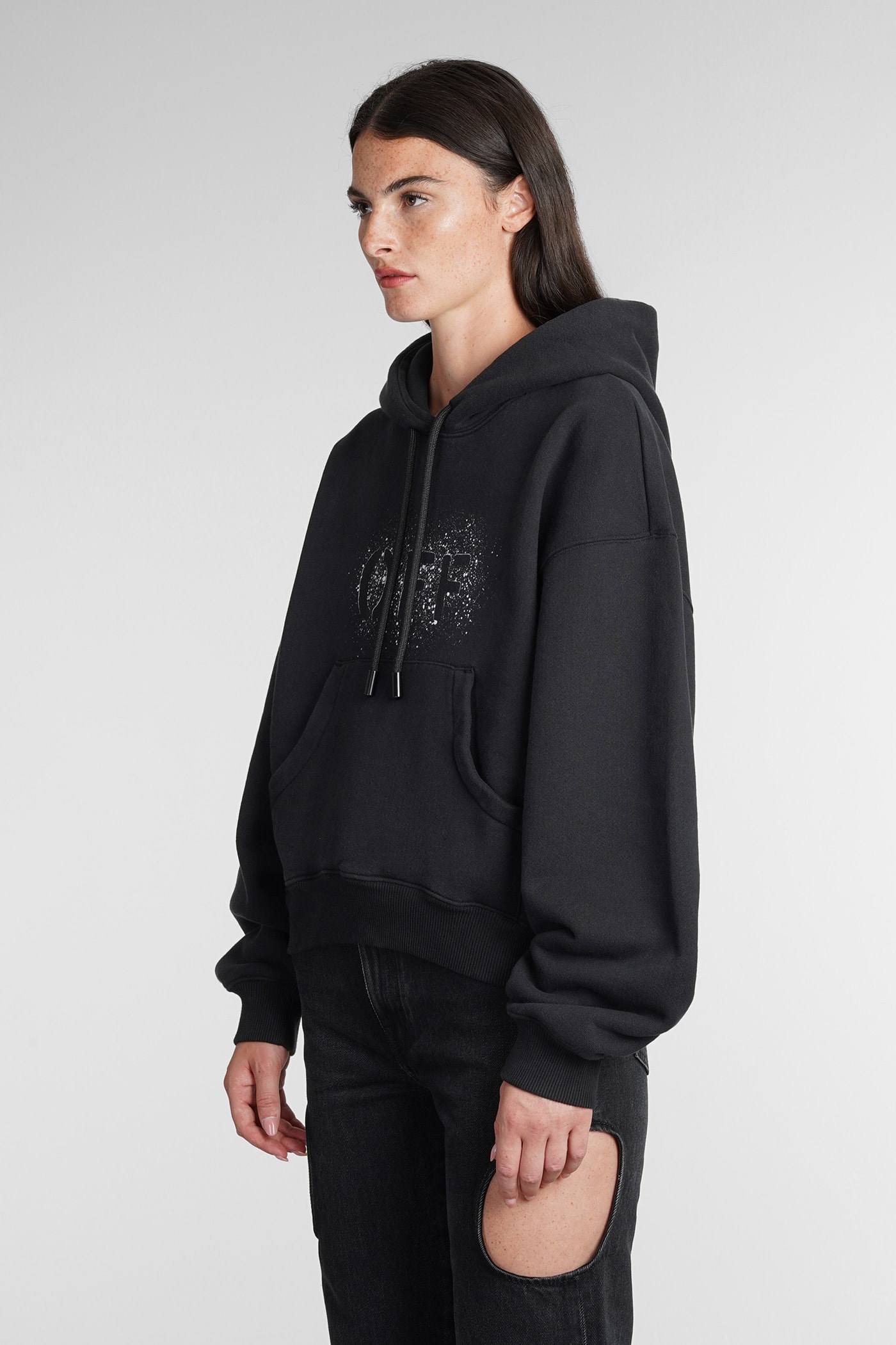 Sweatshirt In Black Cotton