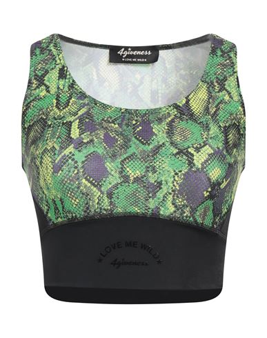 Woman Top Green Size L Polyester, Elastane