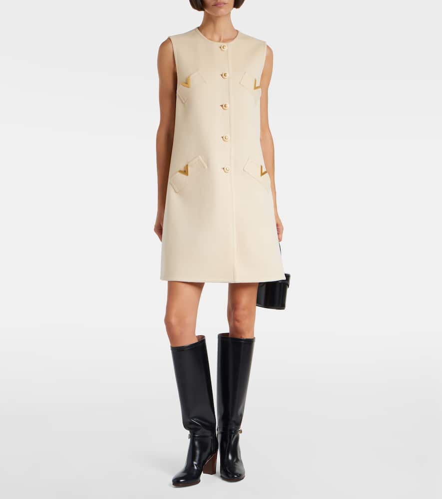 VLogo wool and cashmere mini dress