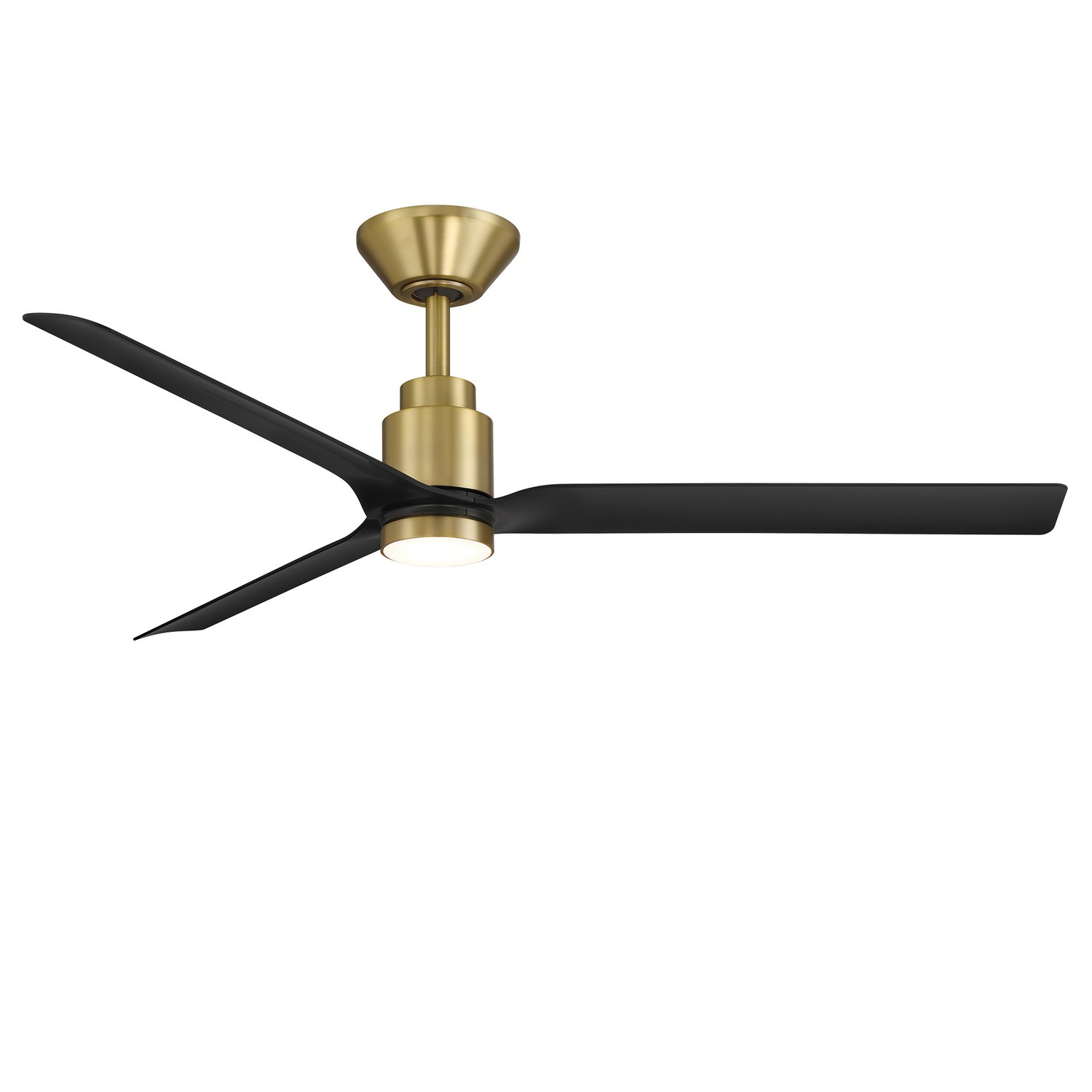 Soft Brass Matte Black 52" Ceiling Fan from the Smooth Collection