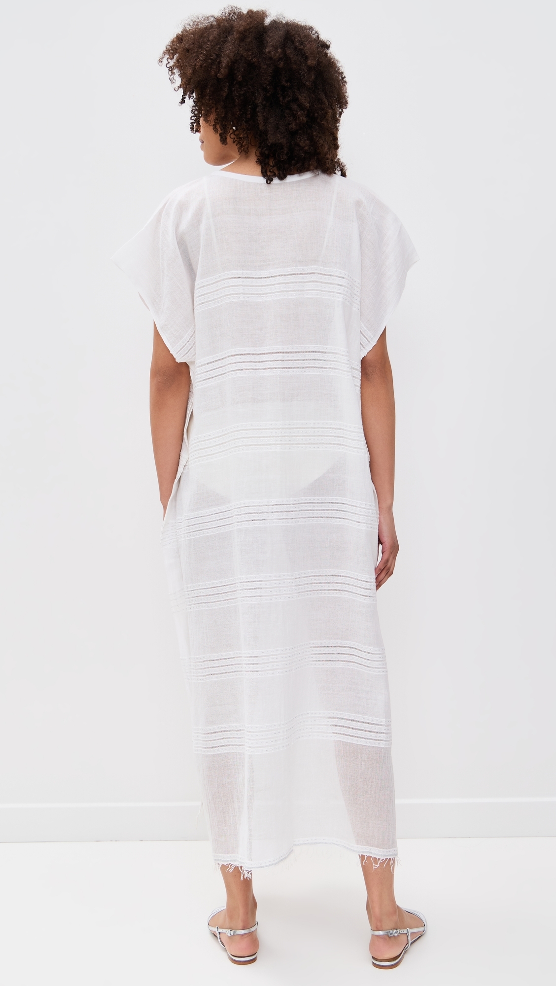 Lemlem Abira Classic Caftan White One Size