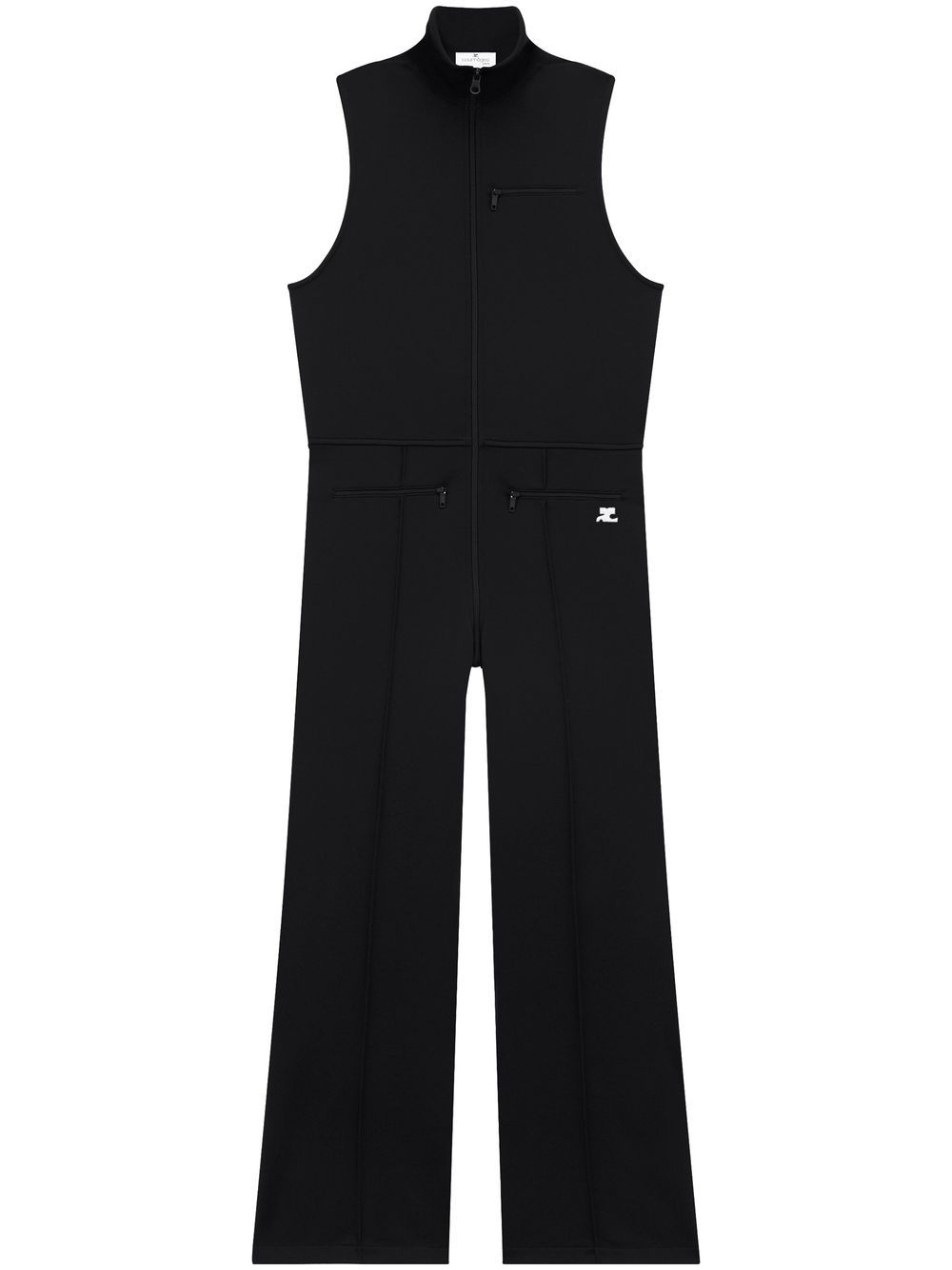 High-neck sleeveless jumpsuit - Black