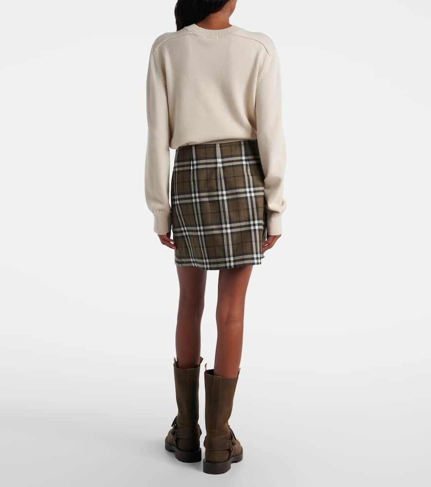 Check wool miniskirt