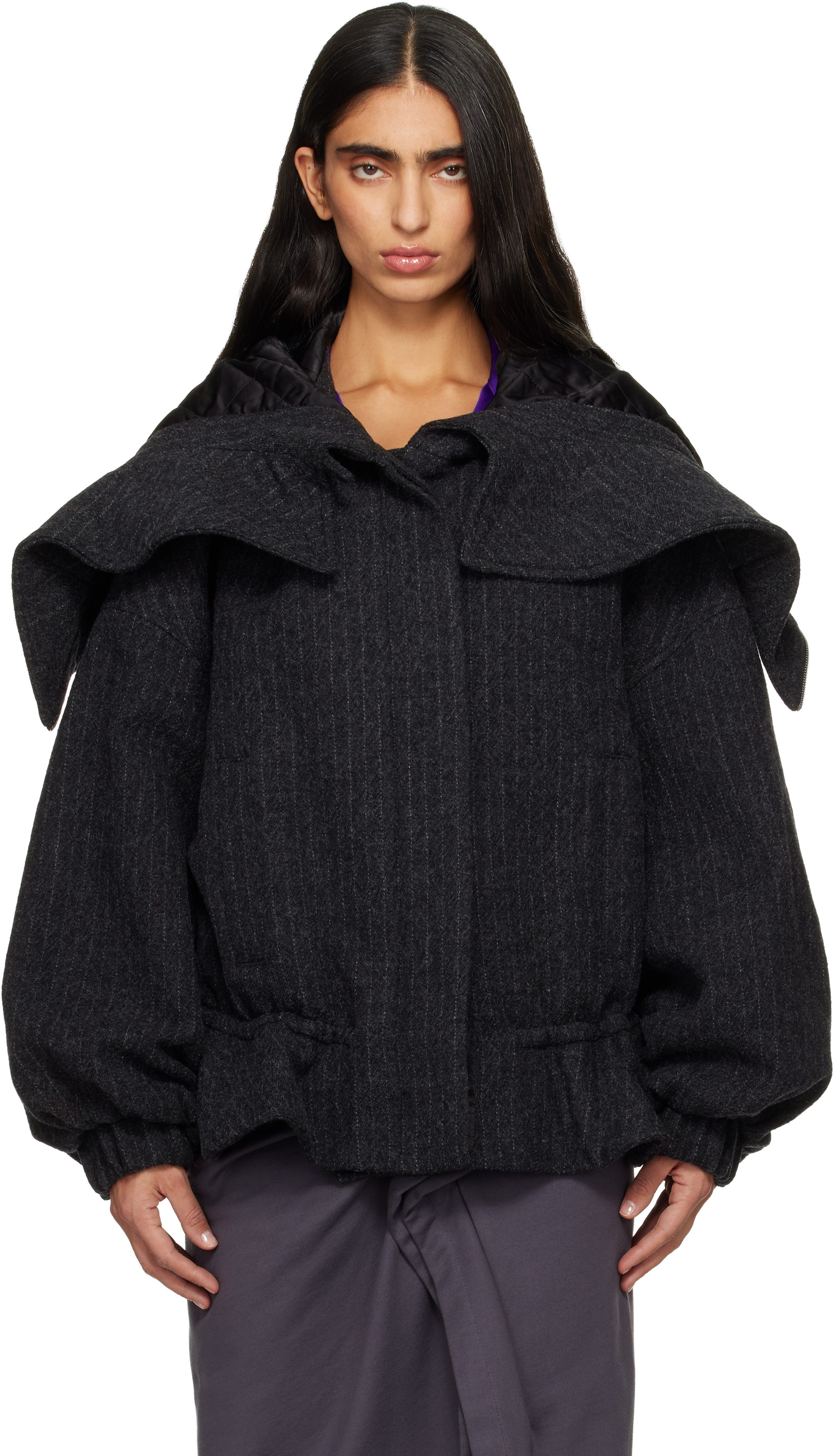 Gray Wool Melton Jacket