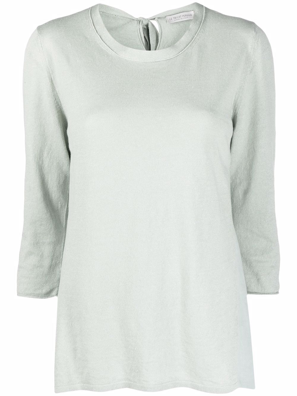 Round neck long-sleeved T-shirt - Green