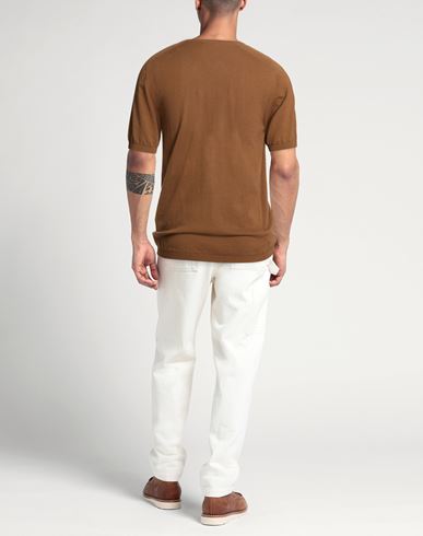 Man Sweater Light brown Size 40 Cotton