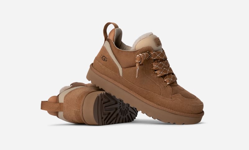® Men's Lowmel Suede/Textile/Recycled Materials Sneakers in Chestnut