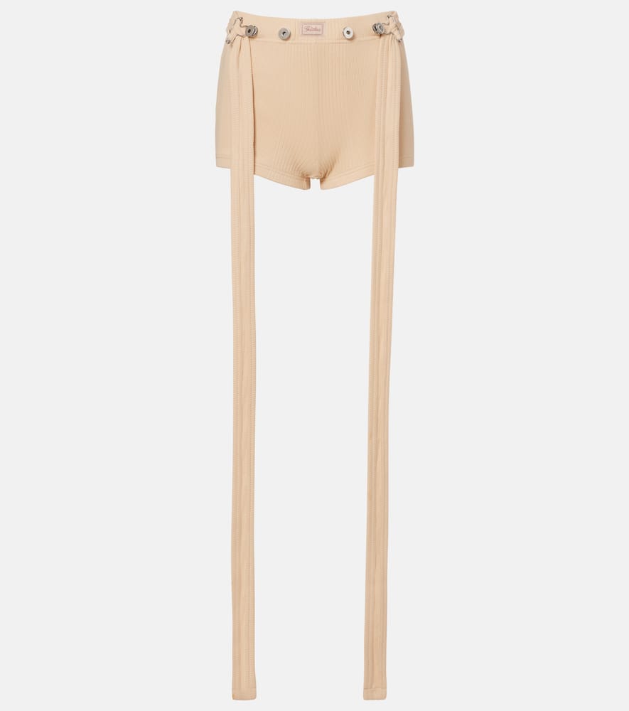 Ribbed-knit cotton shorts