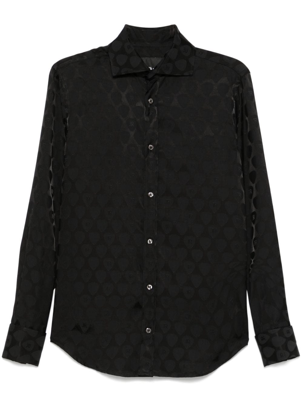 Patterned-jacquard shirt - Black