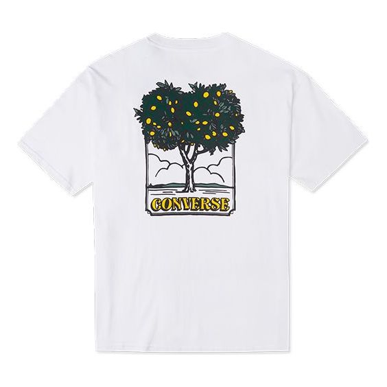 Men's Cartoon Printing Loose Sports Round Neck Short Sleeve White