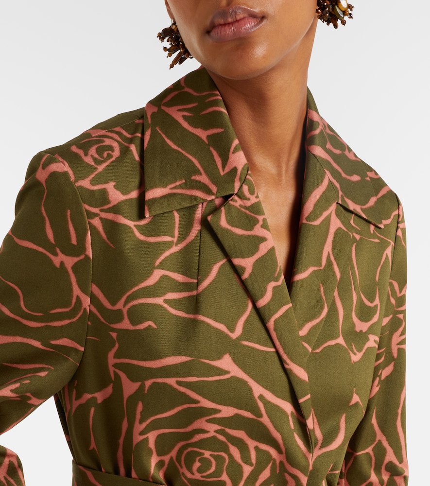 Floral sequined cotton wrap coat