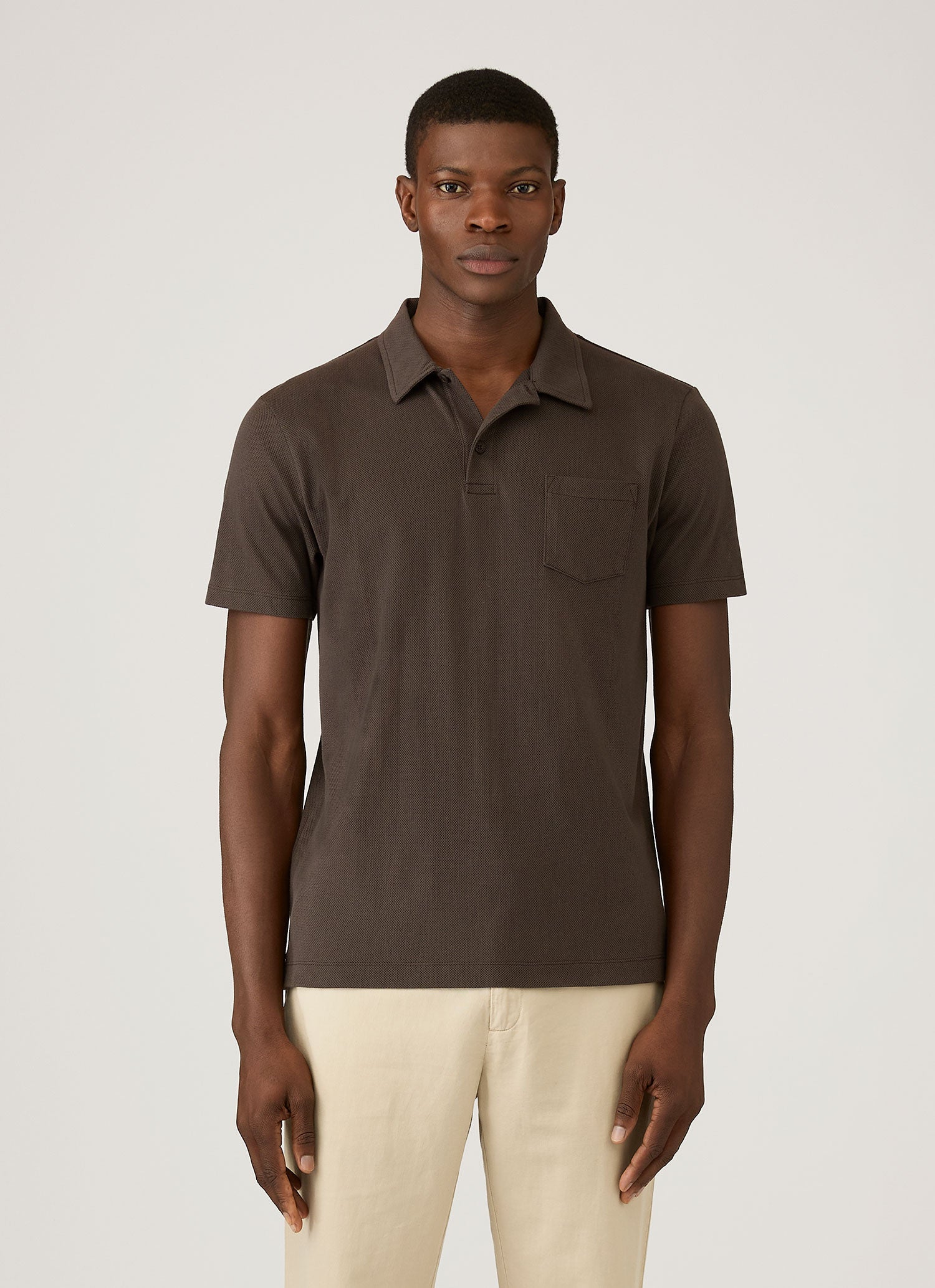 Men's Riviera Polo Shirt in Dark Chocolate XXXL