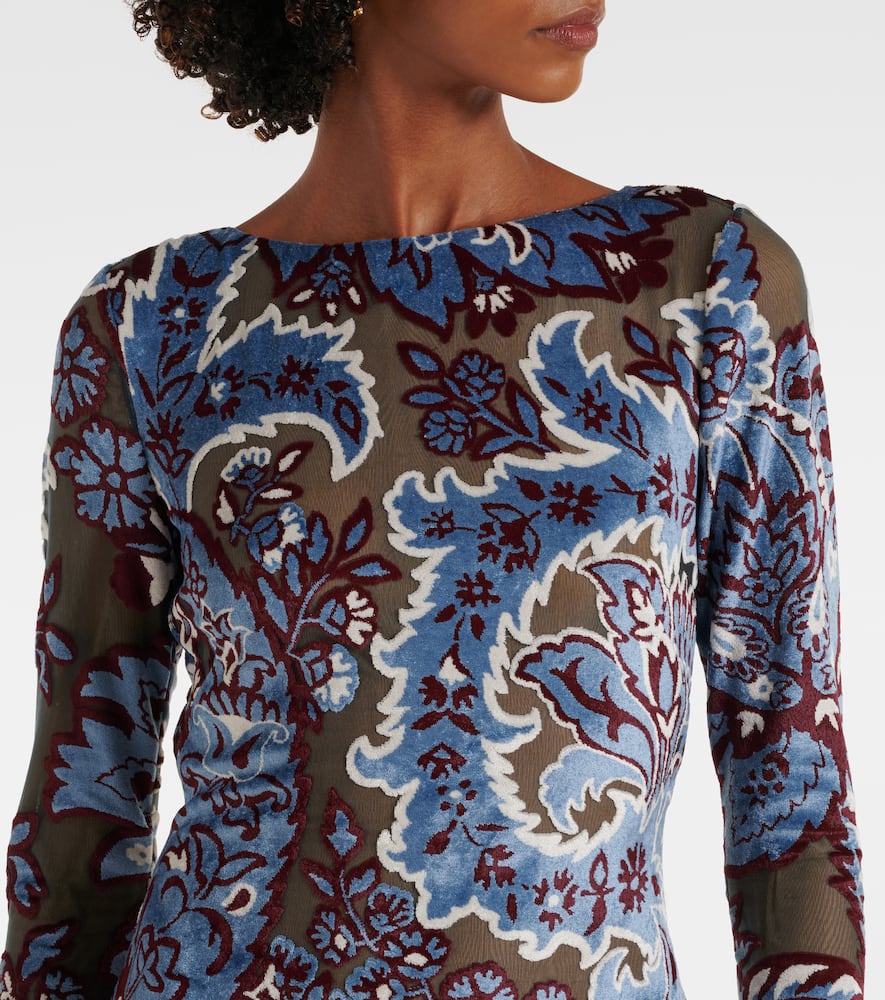 Etro Paisley crêpe jersey maxi dress