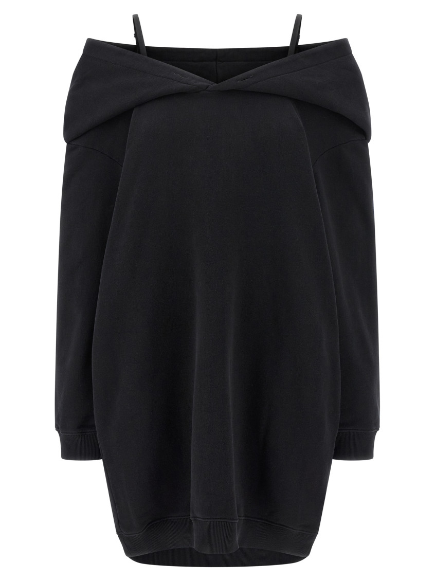 Off-shoulder Hooded Dress