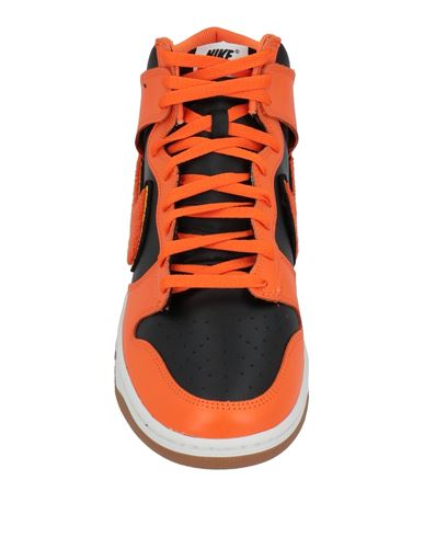 Man Sneakers Orange Size 9.5 Leather, Textile fibers