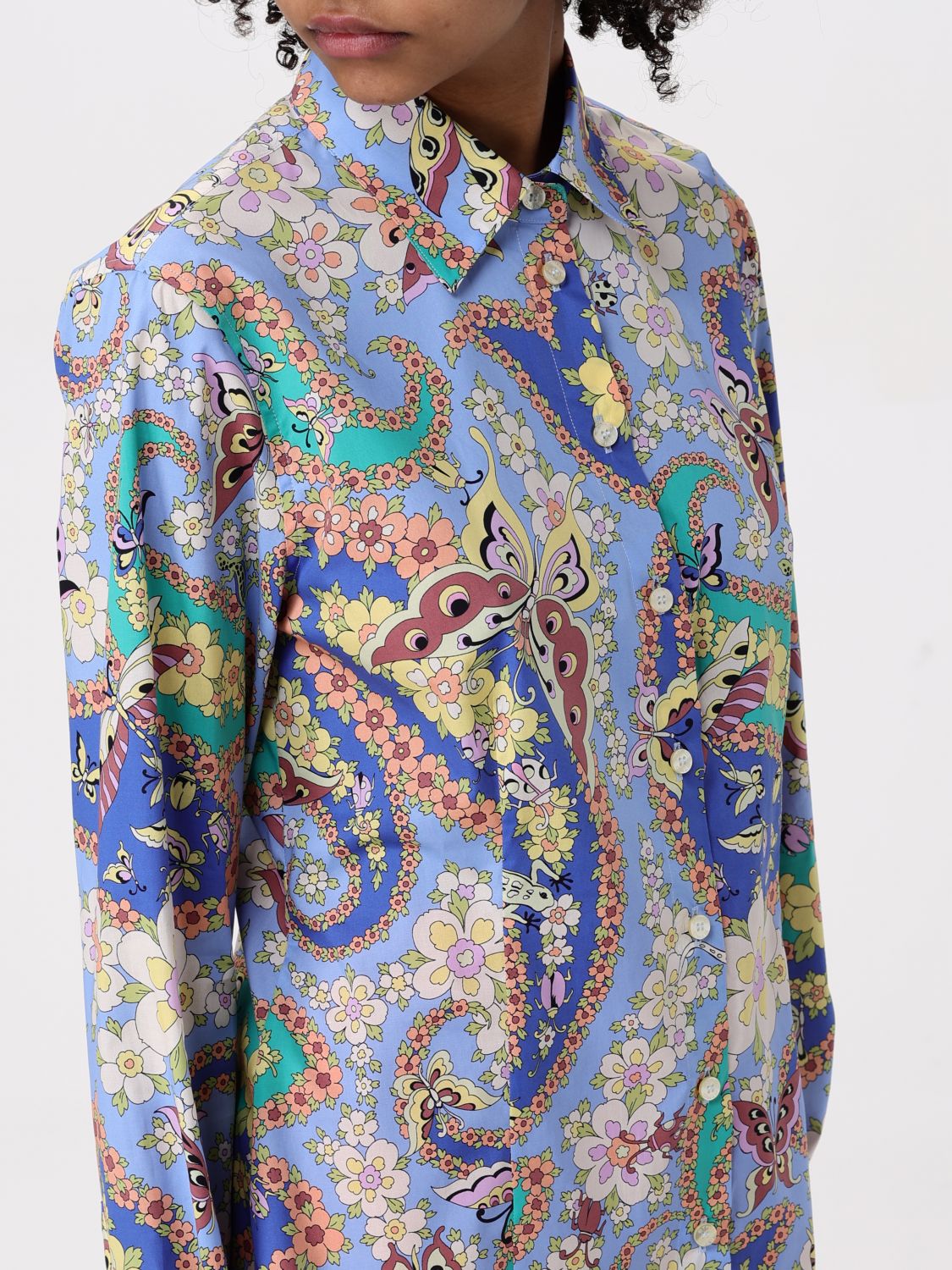 Floral-print shirt - Blue