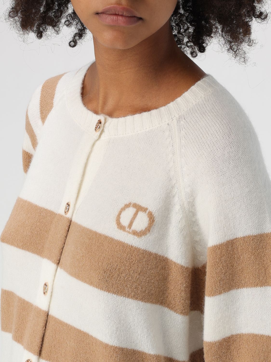 Two-tone striped cardigan - Neutrals