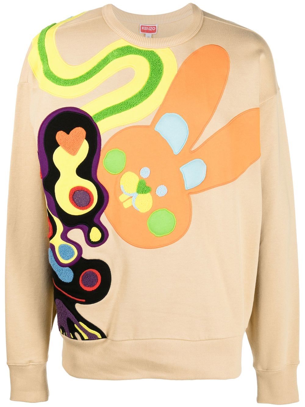 Appliqué-detail sweatshirt - Neutrals