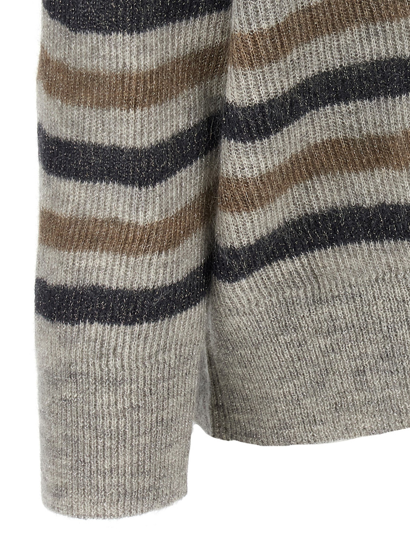 Brunello Cucinelli - Lurex Wool Cardigan Sweaters And Cardigans Multicolor