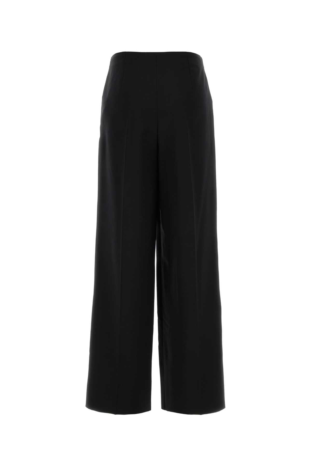 Fendi Black Wool Blend Wide Leg Pant