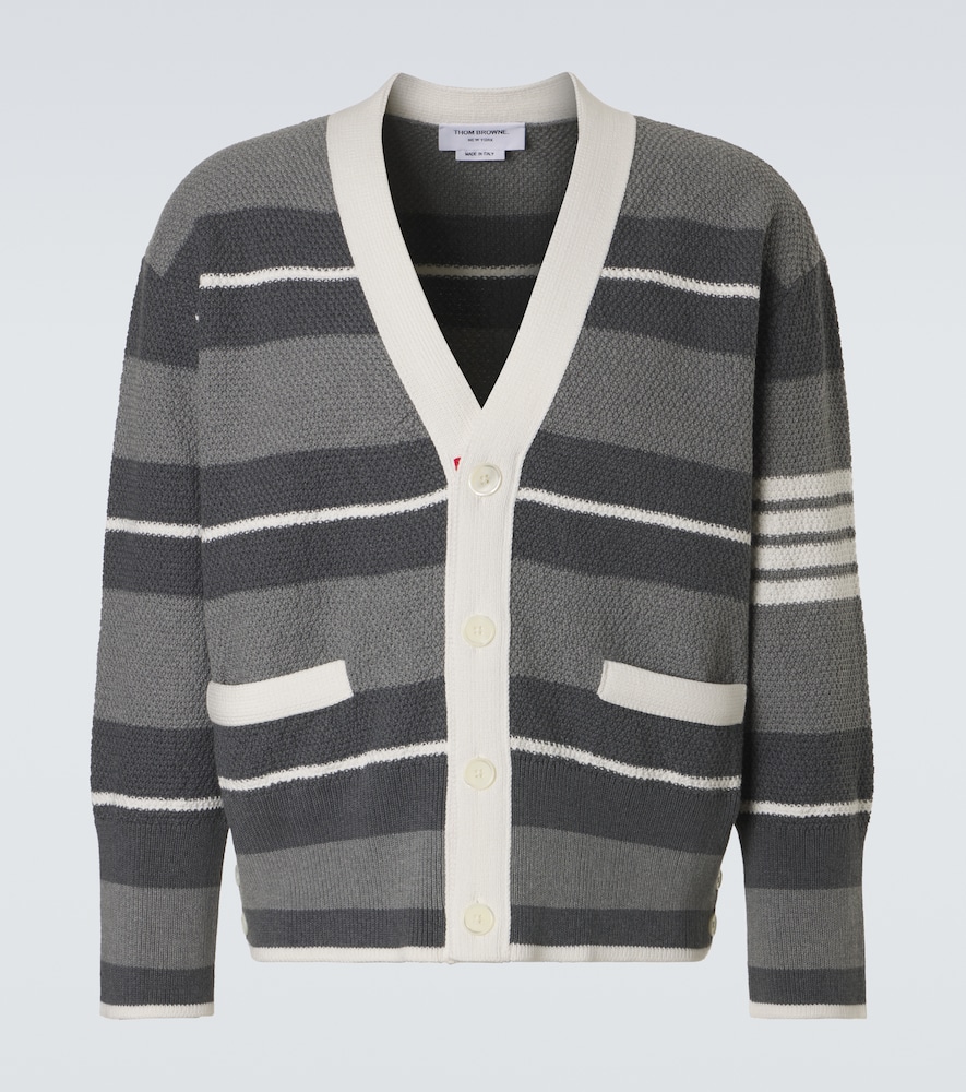Striped cotton cardigan