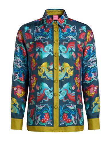 Woman Shirt Blue Size M Silk