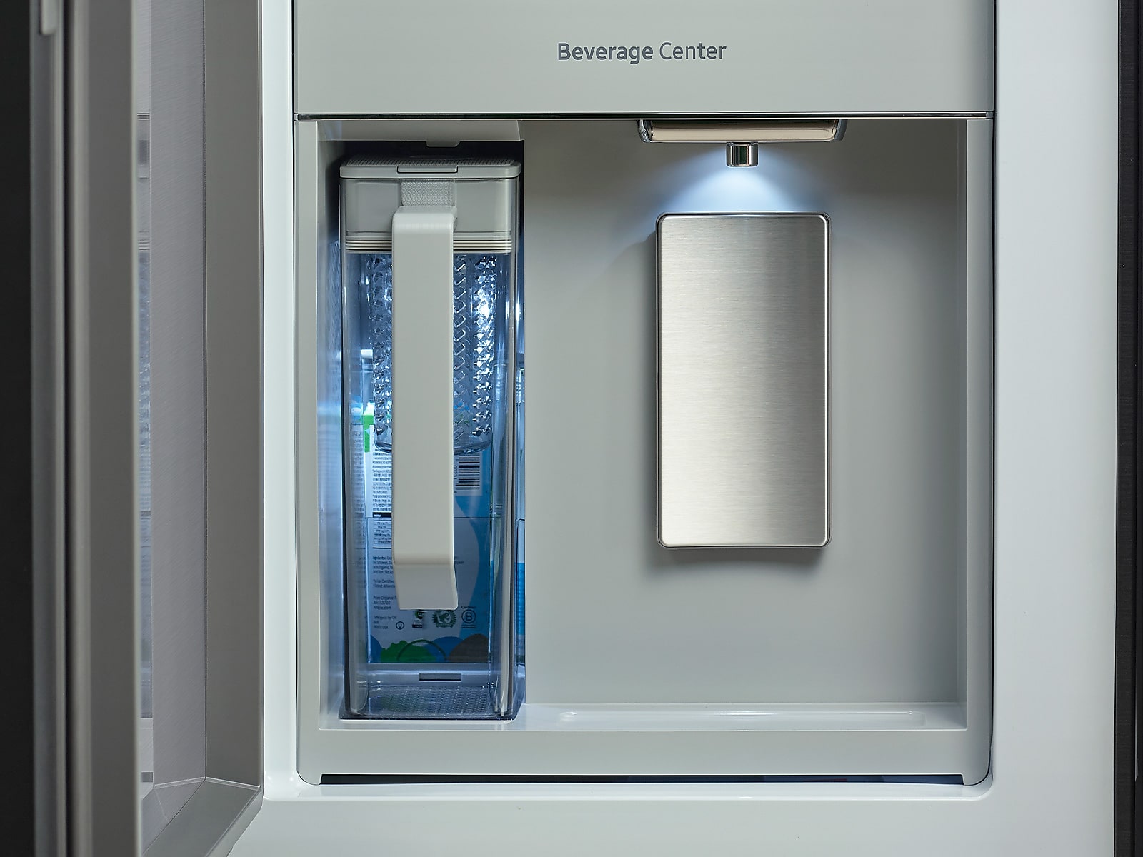 Bespoke Counter Depth 4-Door Flex™ Refrigerator (23 cu. ft.) with Beverage Center ™ in Stainless Steel - (with Customizable Door Panel Colors)
