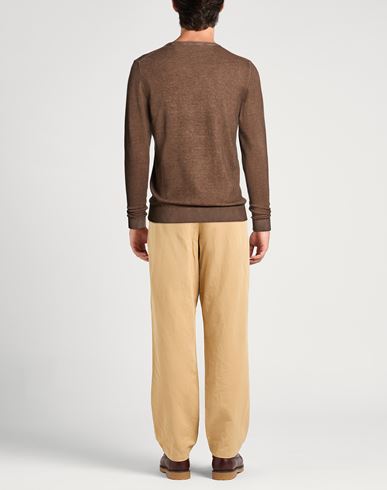 Man Sweater Dark brown Size 38 Cotton