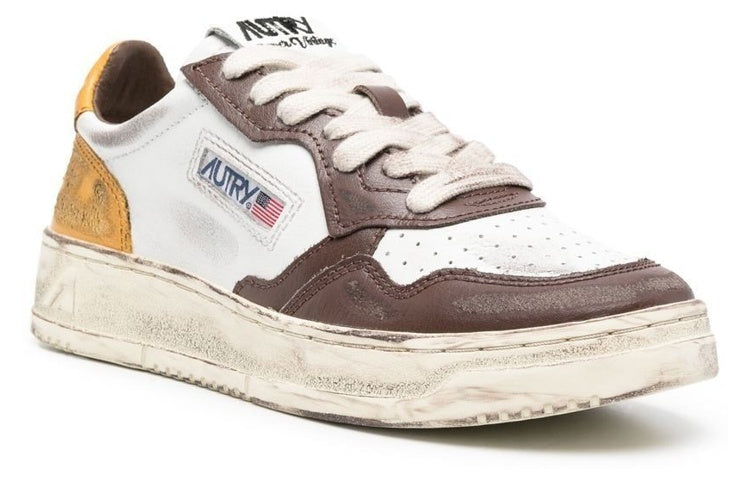 (WMNS) Medalist Low Super Vintage Sneakers 'White Brown Yellow'
