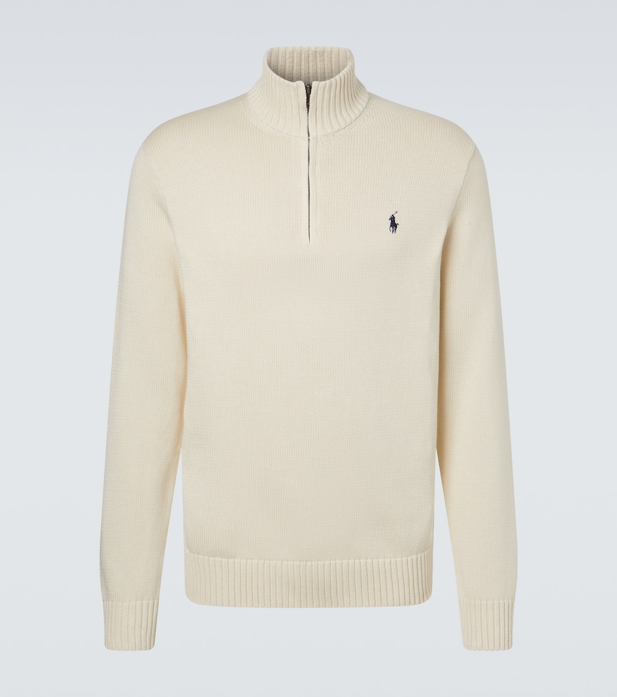 Cotton half-zip sweater