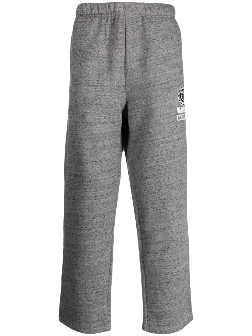 Logo-appliqué jersey-texture track pants - Black