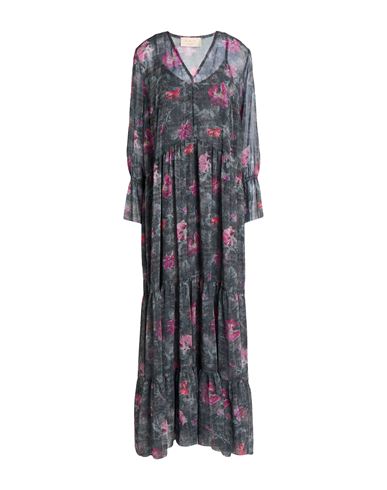 Woman Maxi dress Grey Size 2 Polyester