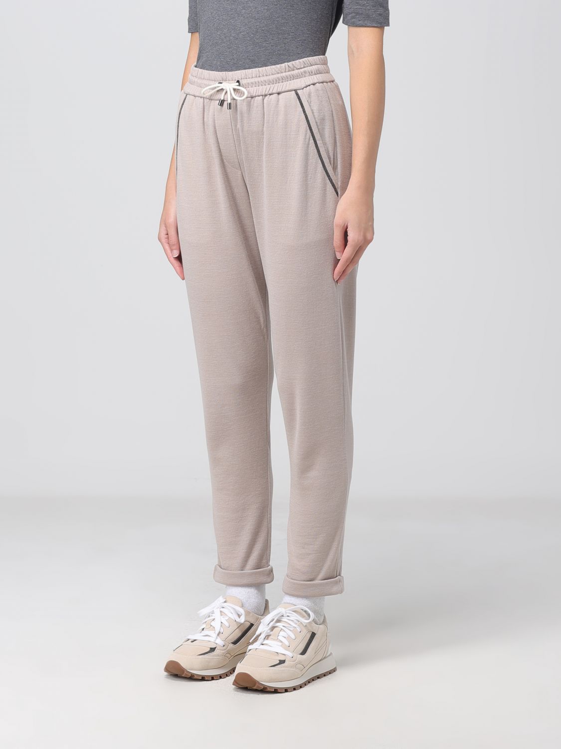 Pants in cotton and silk
