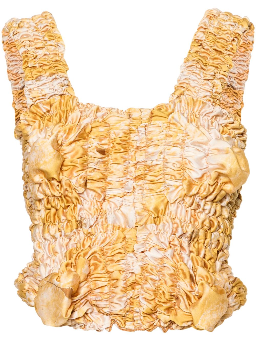 Twist ruched tank top - Yellow