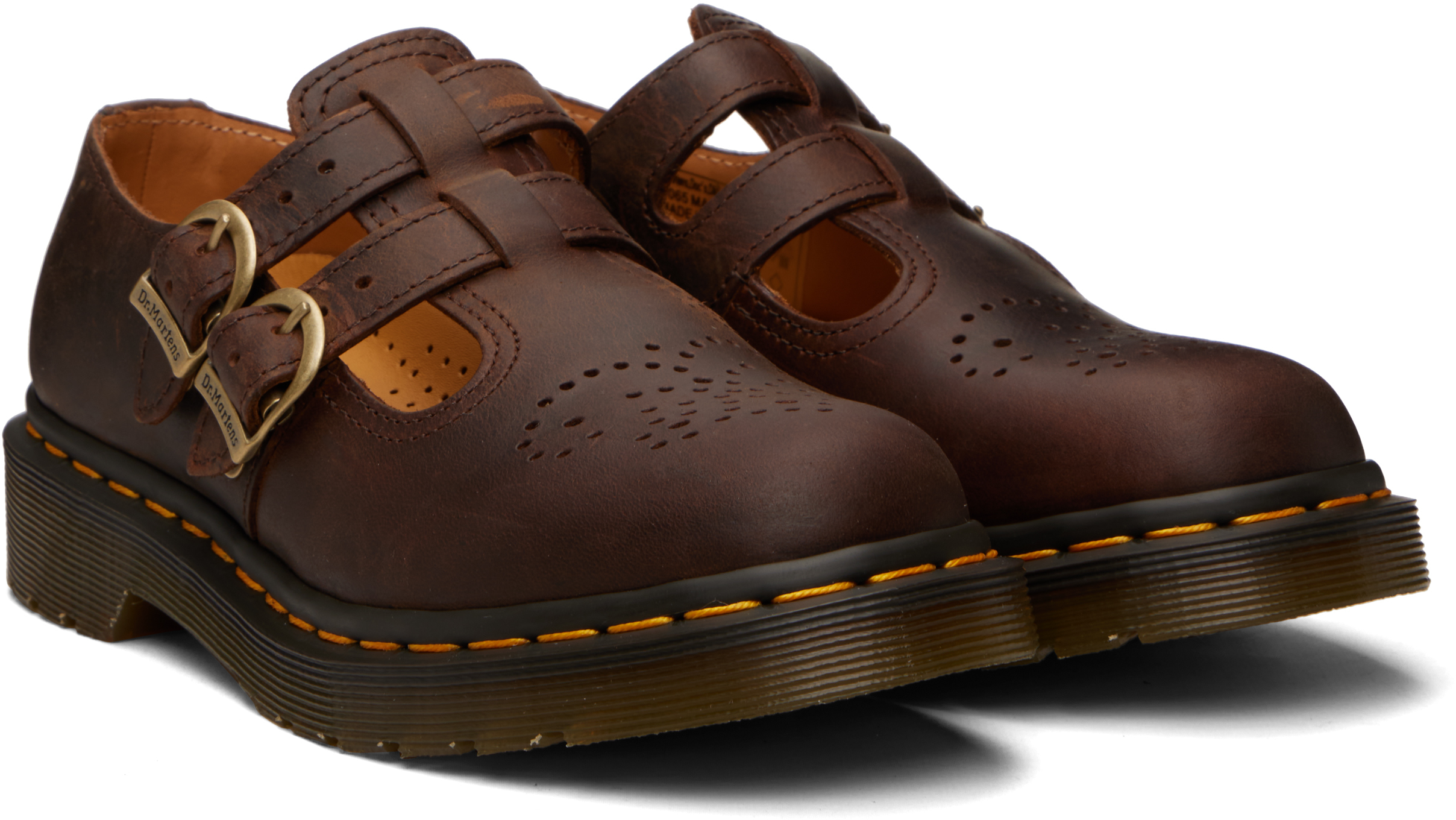 Brown 8065 Crazy Horse Leather Mary Jane Loafers
