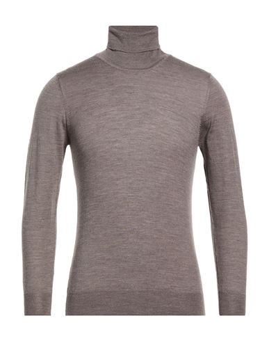 Man Turtleneck Taupe Size 36 Merino Wool
