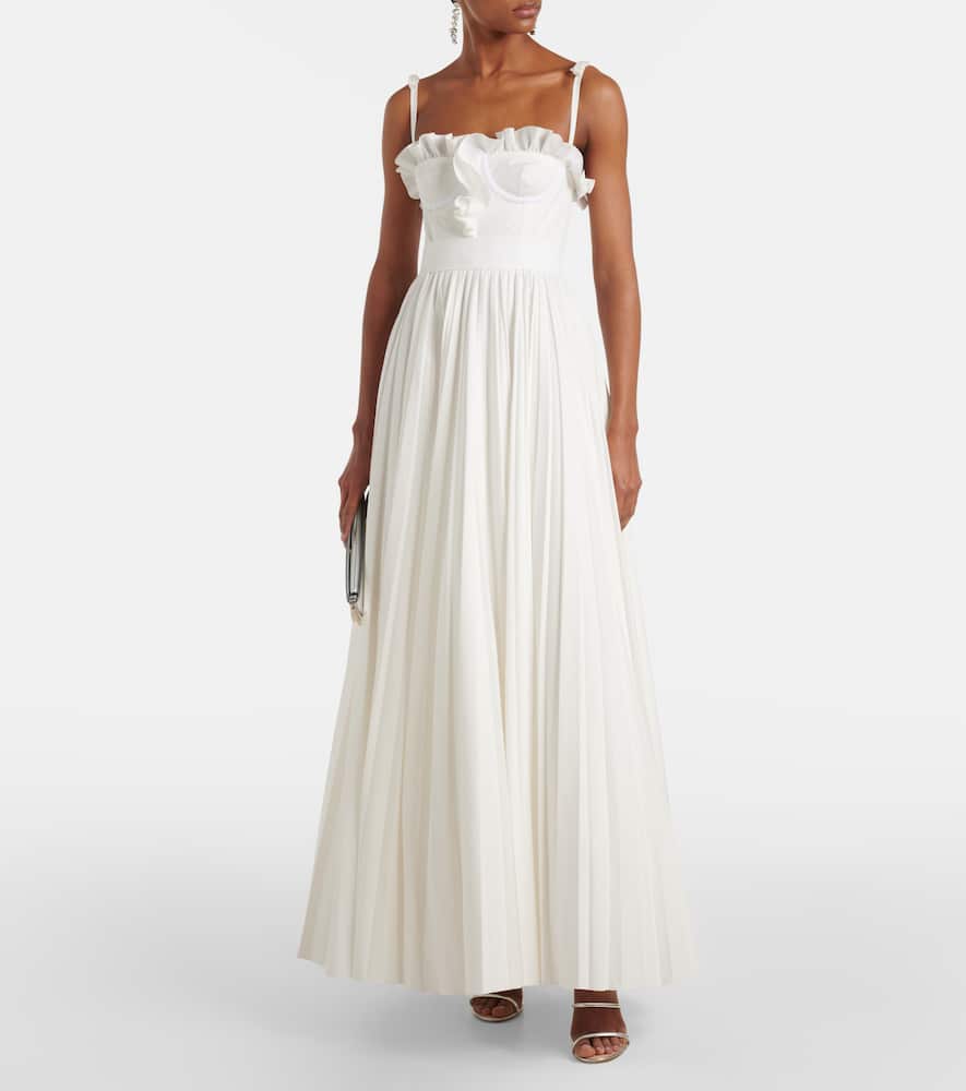 Ruffled cotton maxi dress