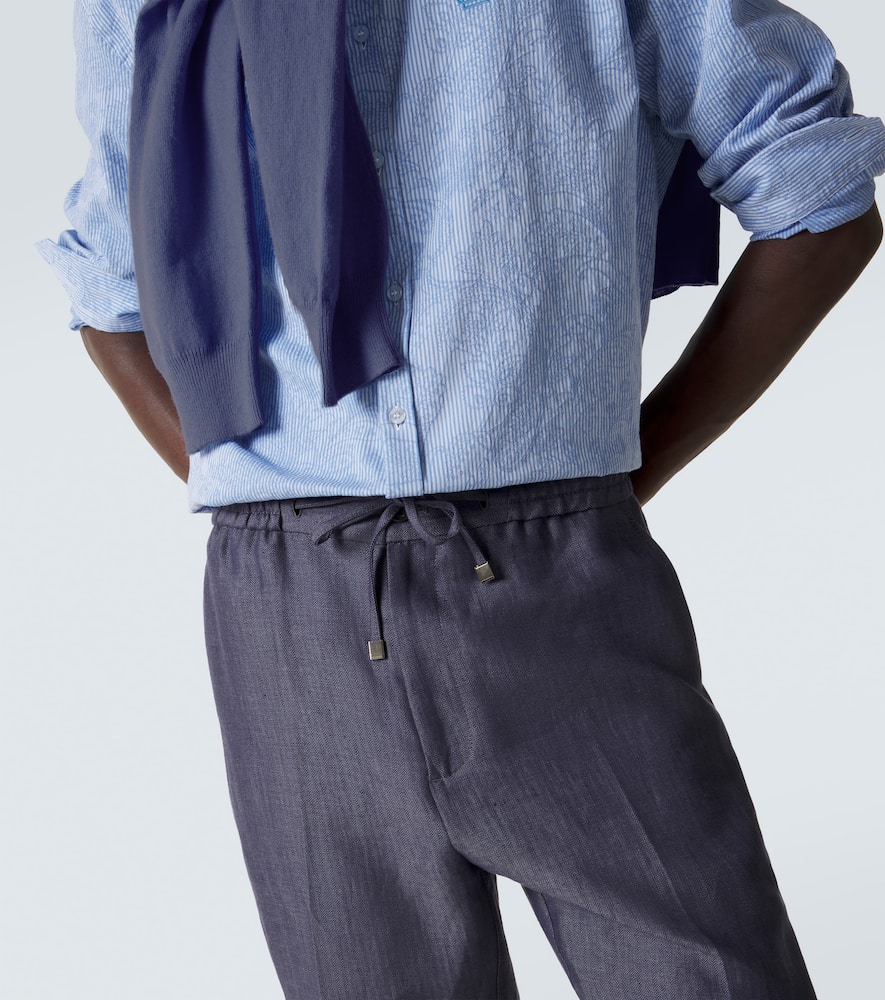 Linen slim pants