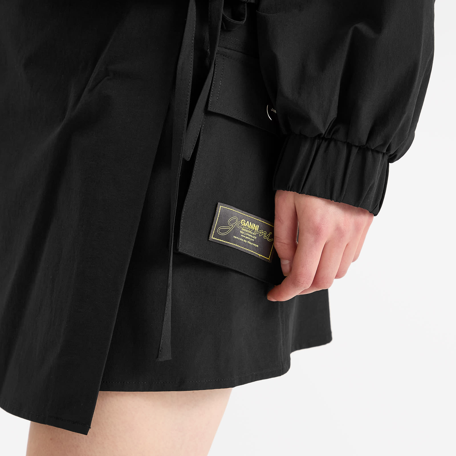 GANNI Women's Stretch Shell Wrap Mini Skirt Presented by END. in Black