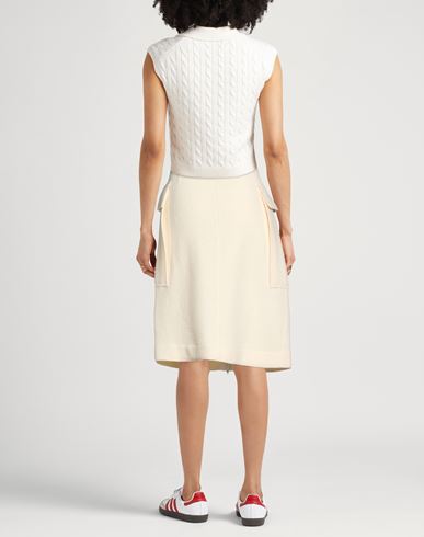 Woman Midi skirt Cream Size 6 Virgin Wool
