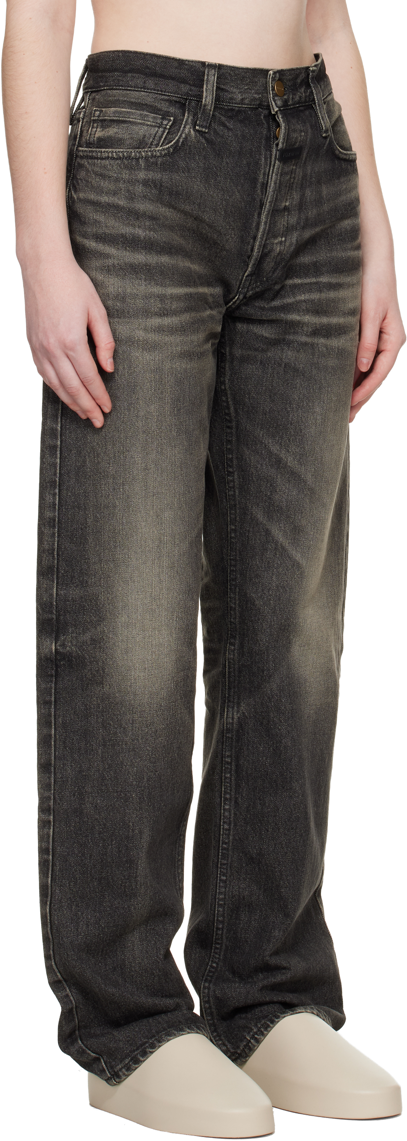 Black Straight 5 Pocket Jeans