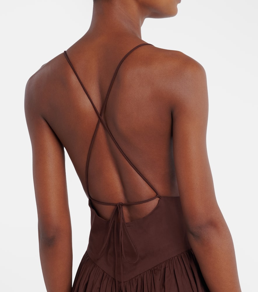 Open-back cotton maxi dress
