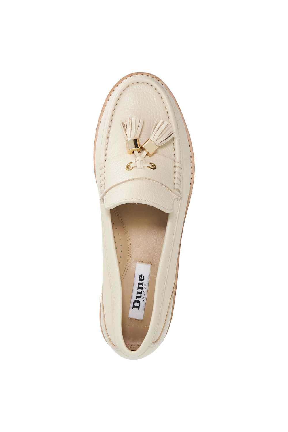 Dune London Wide Fit 'gwen' Leather Loafers In Natura
