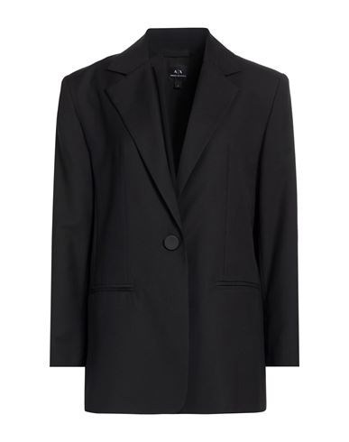 Woman Blazer Black Size 10 Polyester, Viscose