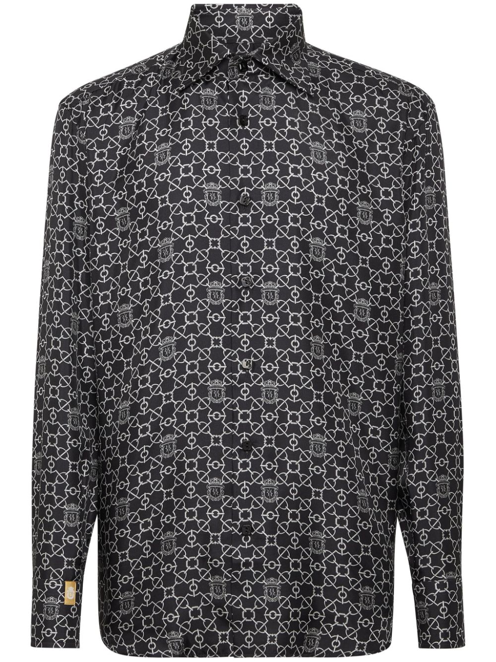 Monogram silk shirt - White