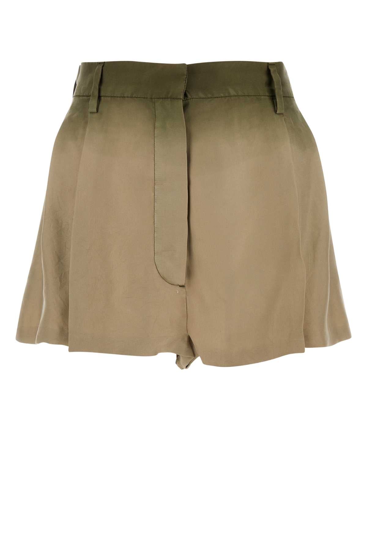 Silk Bermuda Shorts — Beige