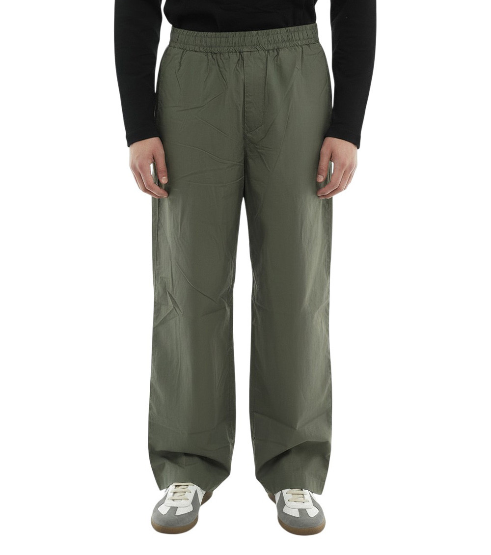 Green Cotton Solid Track Pants