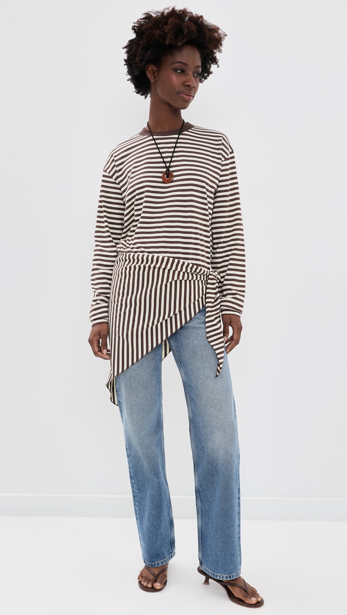 Olsen Long Sleeve Tee DARK CHOCOLATE STRIPE