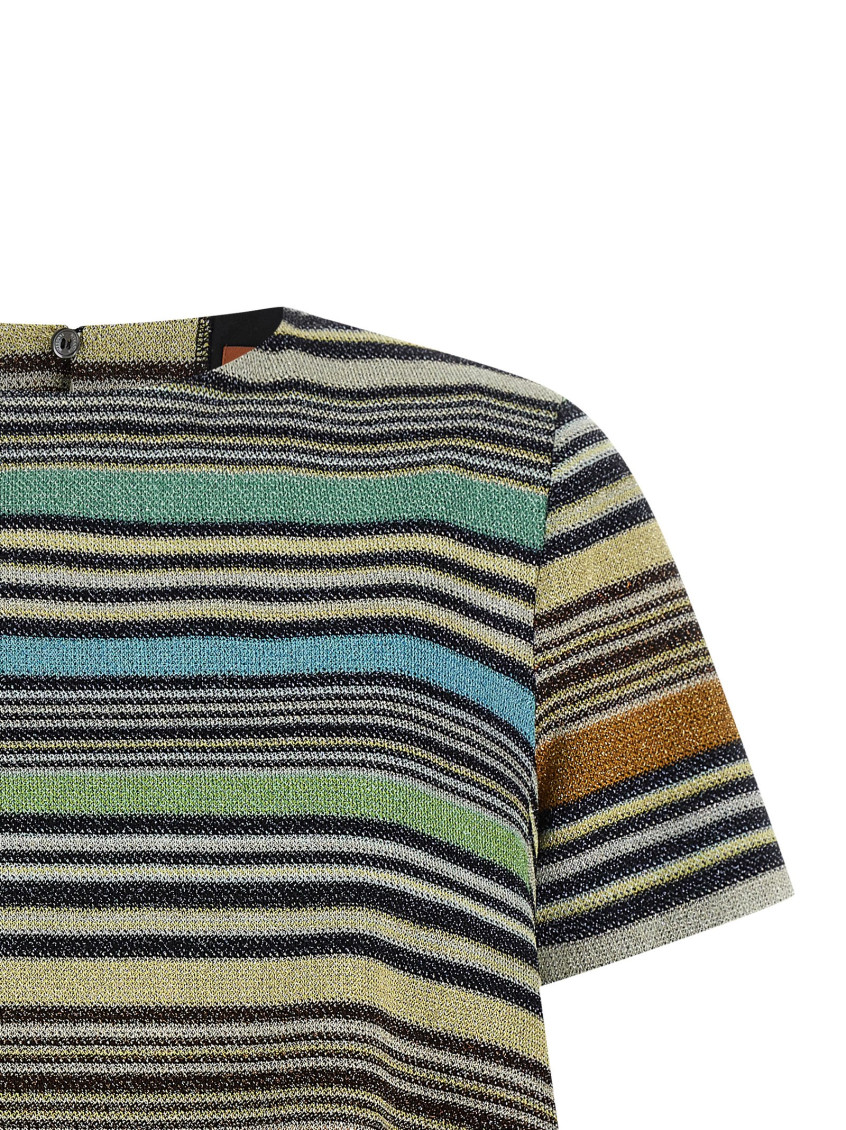 Lamé Stripes T-Shirt Viscose - Women